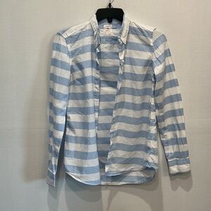 GAP Light Blue and White Striped Casual Shirt